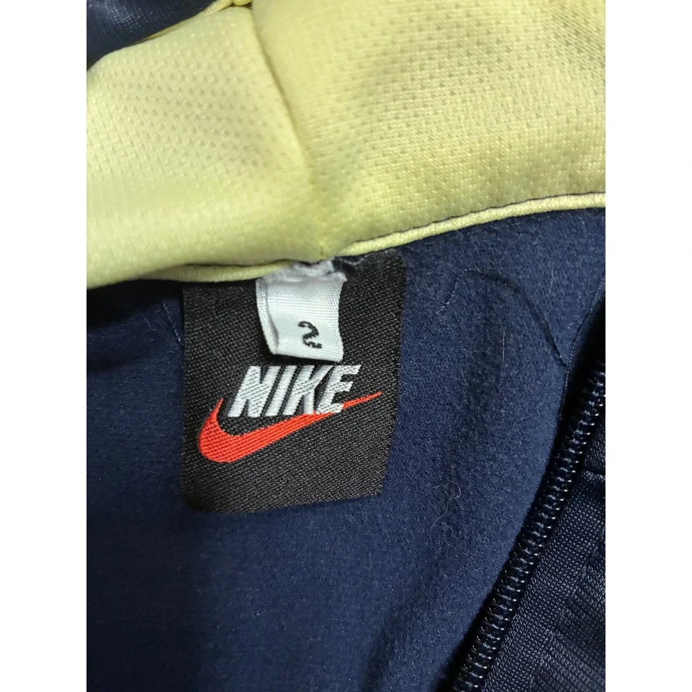 Vintage Nike Club America Kids Track Jacket Navy Yellow Hooded Full Zip Size 2
